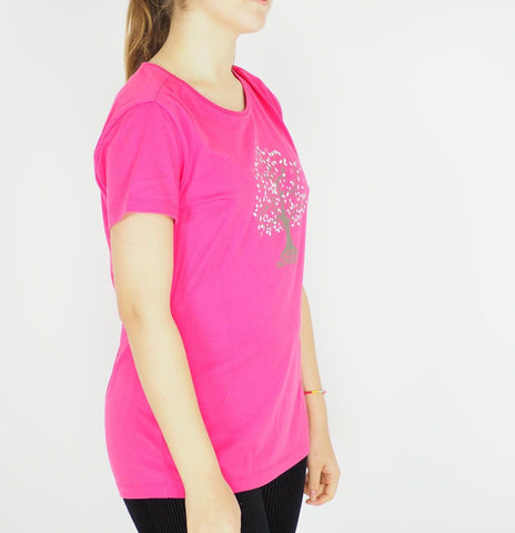 Womens Jack Wolfskin Graphic Tee 5009991 Pink Raspberry Short Sleeve T-Shirt