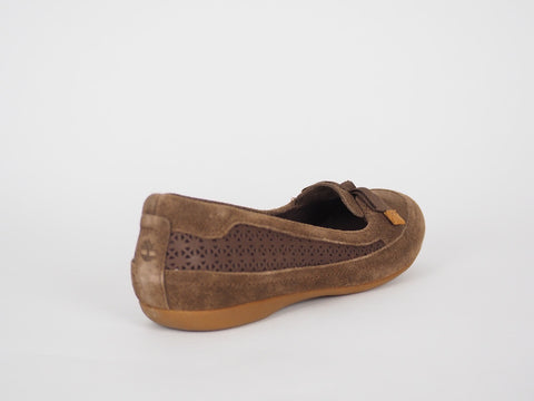 Womens Timberland Falmouth 8021R Brown Suede Slip On Ballerina Shoes