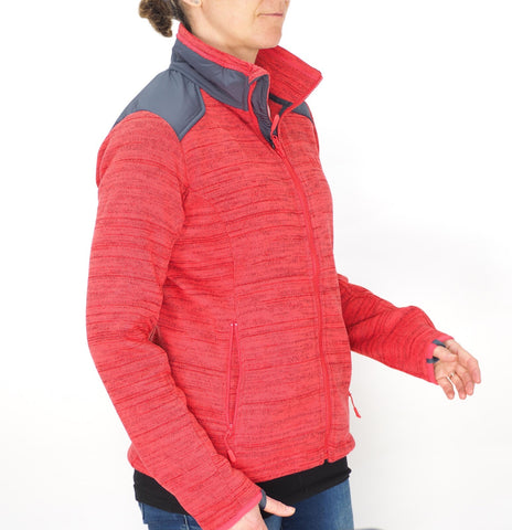Womens Jack Wolfskin Aquila 1705921 Tulip Red Zip Up Light Breathable Jacket
