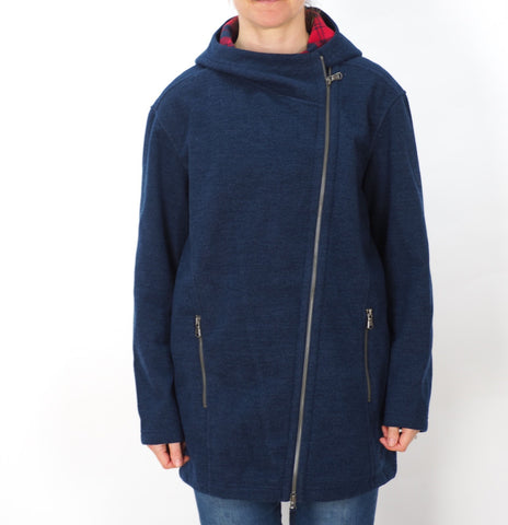 Womens Jack Wolfskin Stromlock 1705611 Night Blue Asimetrical Zip Up Warm Fleece