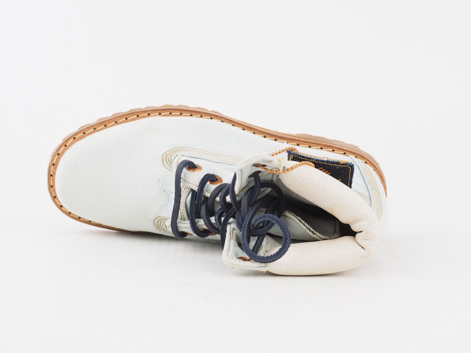 Womens Timberland 6In Premium Denim Blue Jeans A1G83 Lace Up Ankle Ladies Boots