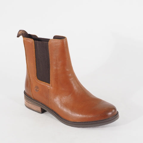 Womens Timberland Mont Chevalier Chelsea A1SBH Tan Leather Pull Walking Boots