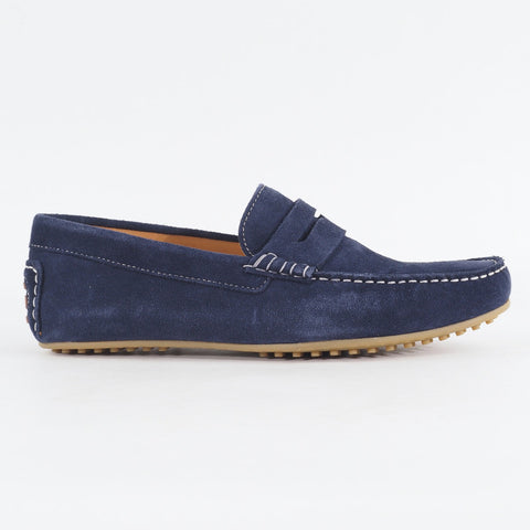 Mens Hackett London Richmond Driver Navy Leather Slip On Casual Loafer Shoes