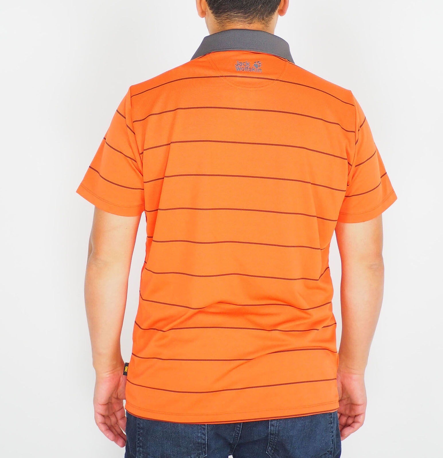 Mens Jack Wolfskin New Schlern 5011411 Orange Black Short Sleeve Polo Shirt