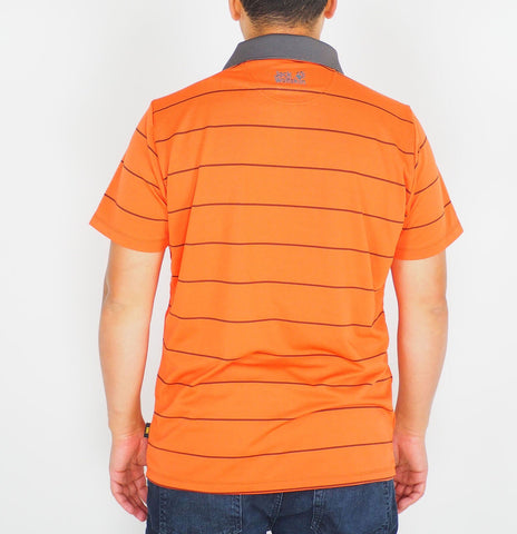 Mens Jack Wolfskin New Schlern 5011411 Orange Black Short Sleeve Polo Shirt