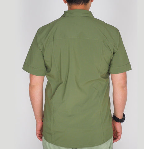 Mens Jack Wolfskin Egmont 1401692 Burnt Olive Short Sleeved Shirt 