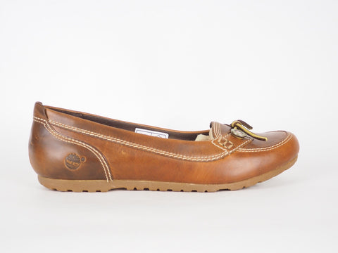 Womens Timberland Jada Short 25611 Dark Brown Leather Ballet Flats Casual Shoes