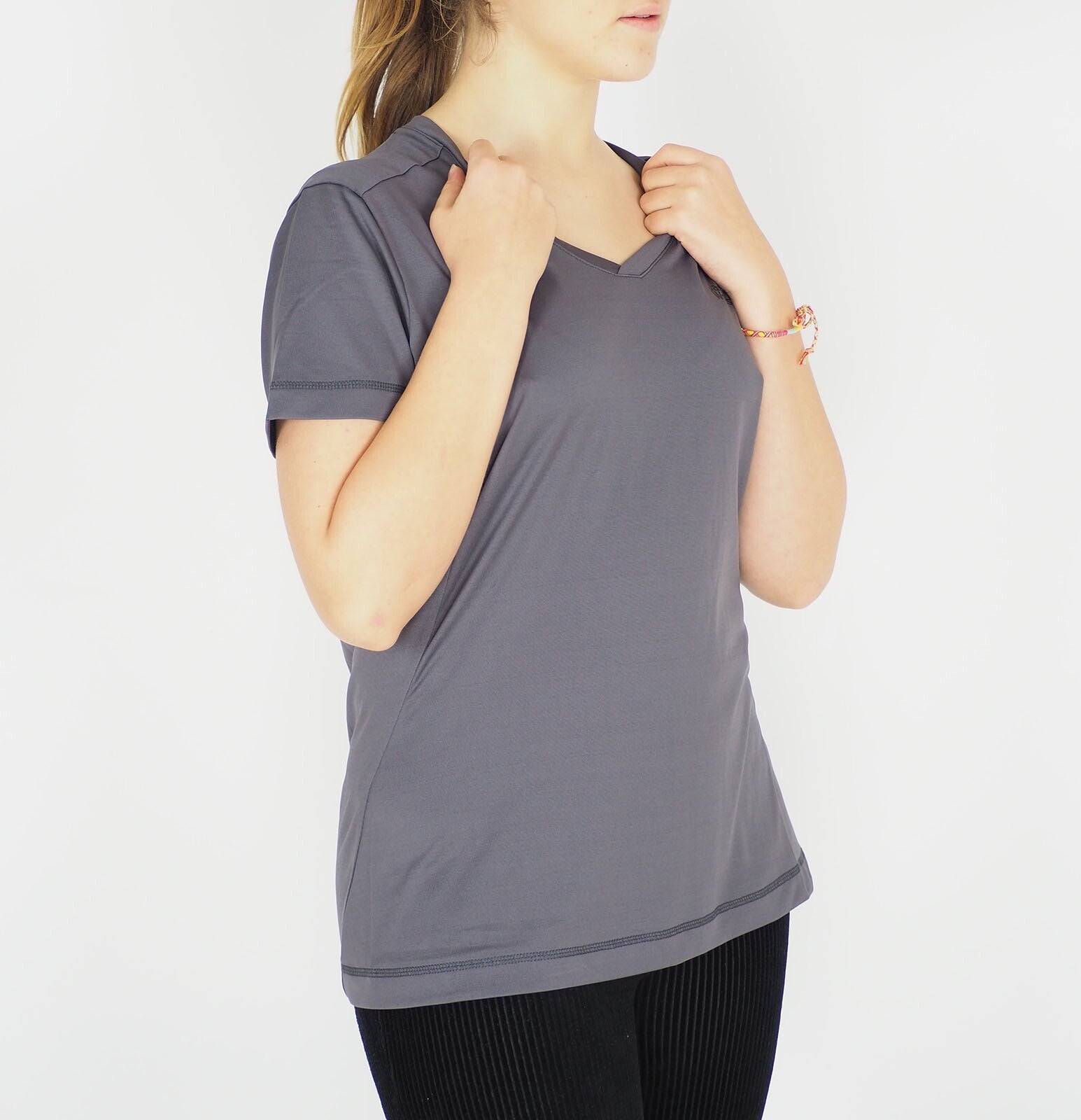 Womens Jack Wolfskin 1804111 Dark Steel Short Sleeve T-Shirt