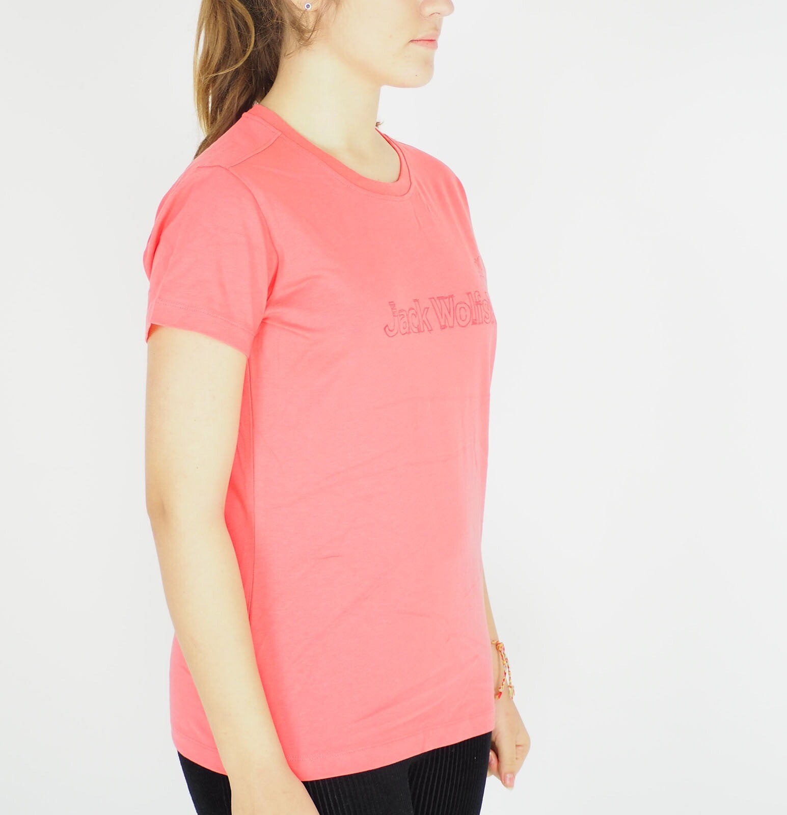 Womens Jack Wolfskin 5006381 Grapefruit Regular Fit Shortsleeve Casual T Shirt