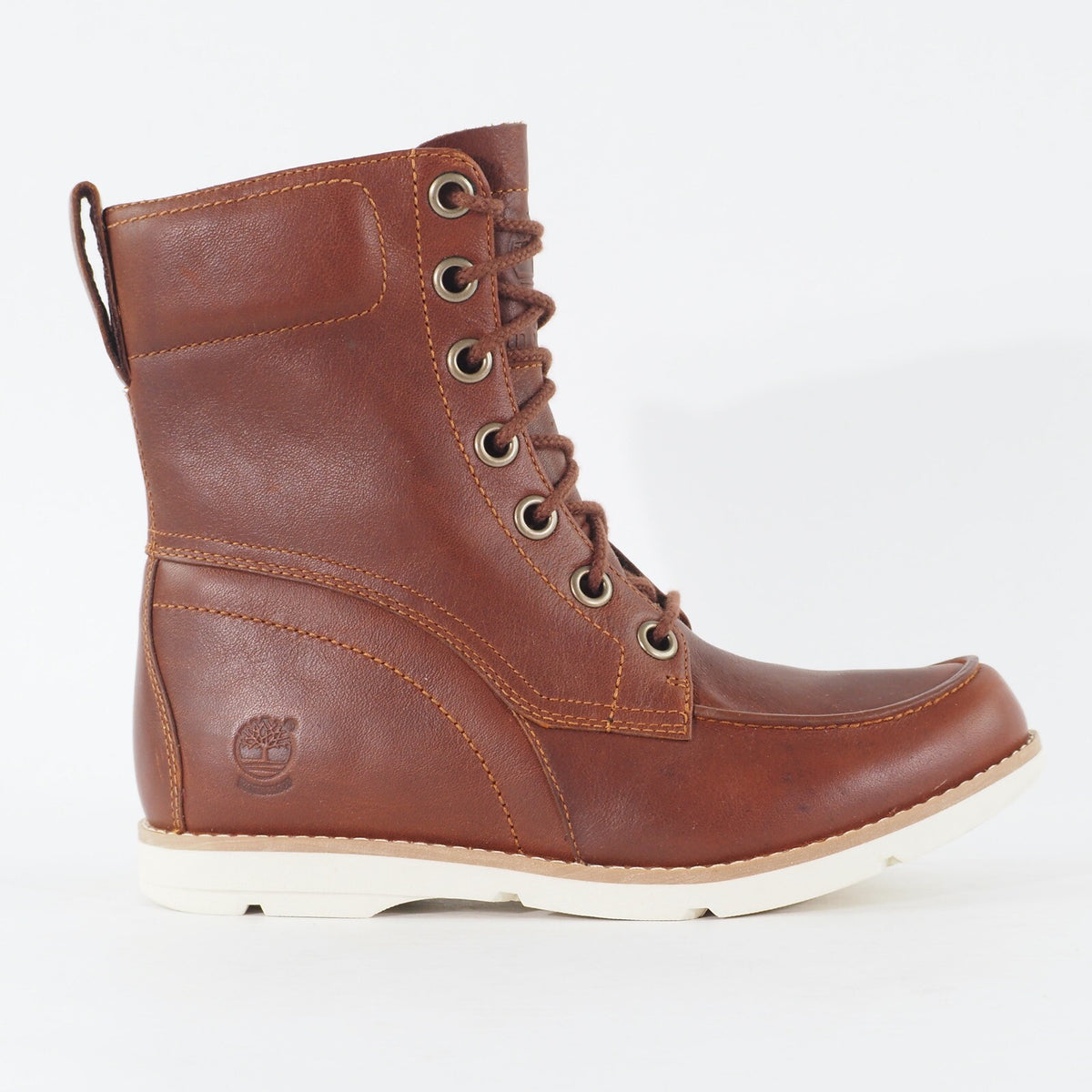 Womens Timberland EK Mosley 6 Inch 8503A Warm Brown Leather Lace Up Casual Boots