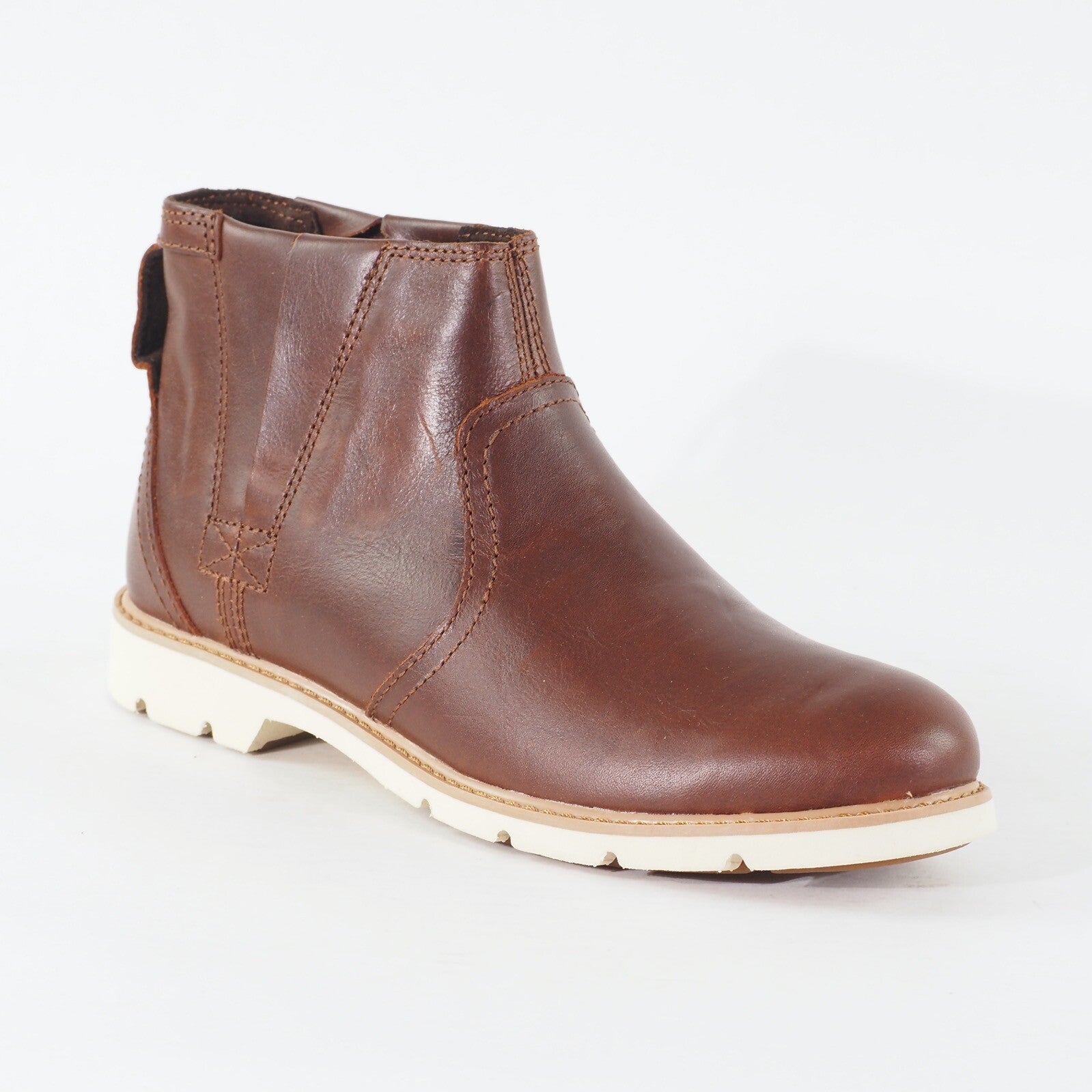 Womens Timberland Bramhall A11KN Tan Leather Slip On Casual Chelsea Boots