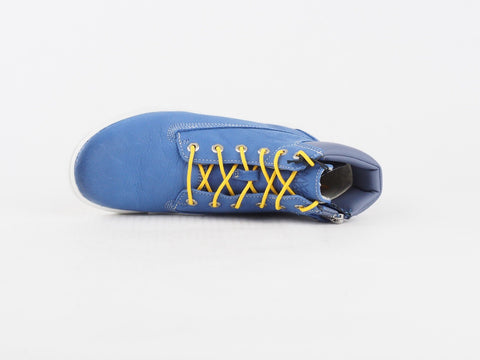 Juniors Timberland Earthkeepers 1894A Blue Leather Sneakers Casual Zip Up Boots