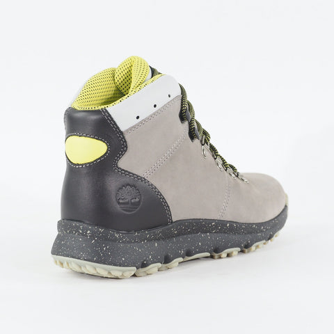 Mens Timberland World Hiker A1U8S Leather Grey Lace Up Hiking Walking Boots