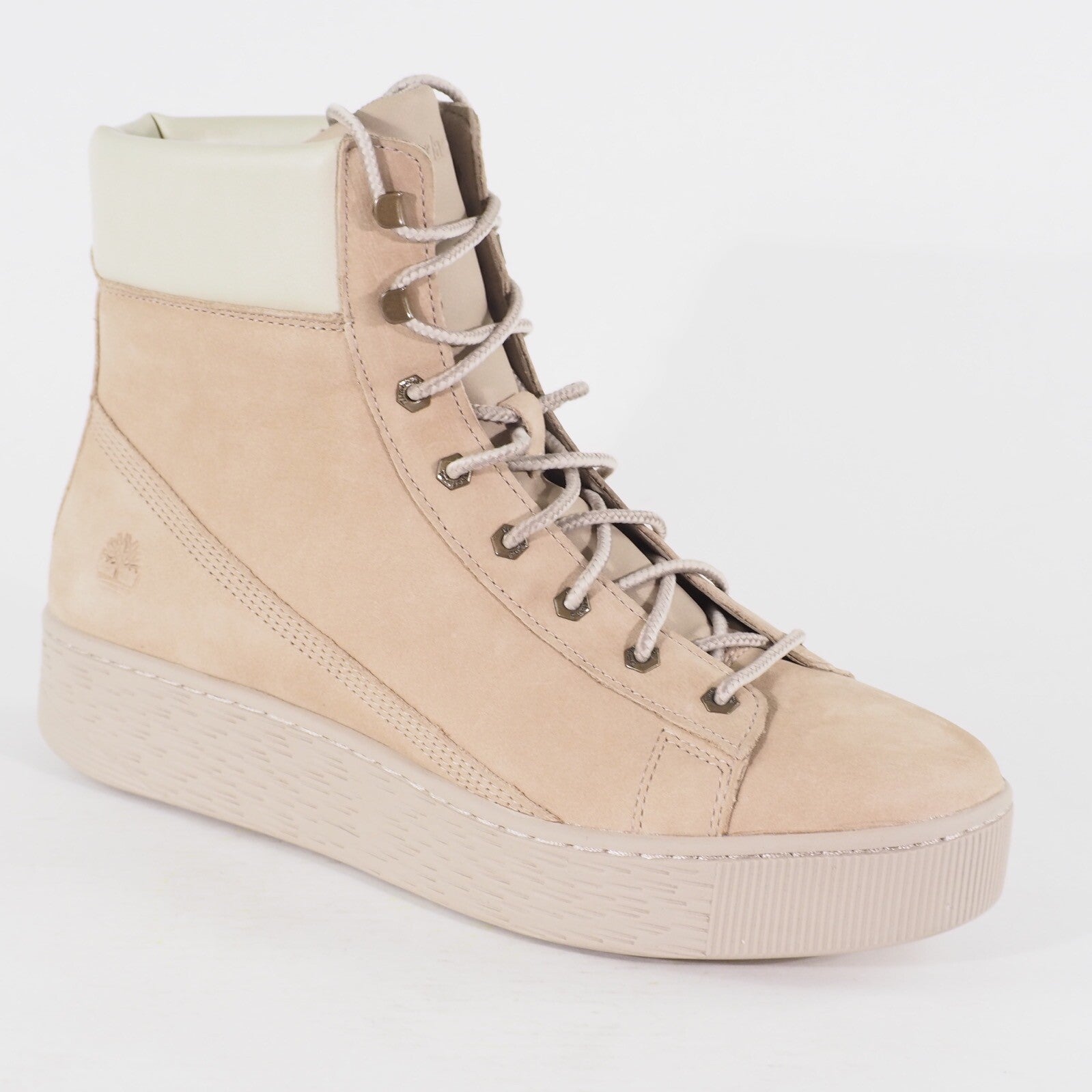 Womens Timberland Marblesea A21NC Beige Leather Lace Up Casual Walking Boots