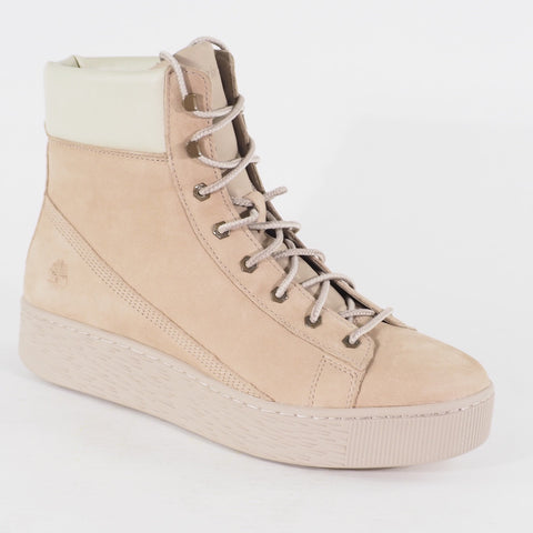 Womens Timberland Marblesea A21NC Beige Leather Lace Up Casual Walking Boots