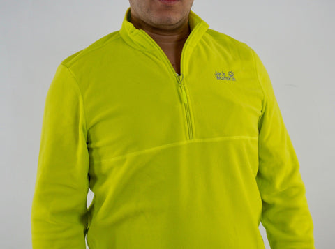 Mens Jack Wolfskin 1704141 Flashing Green Gecko Half Zip Warm Fleece Jumper