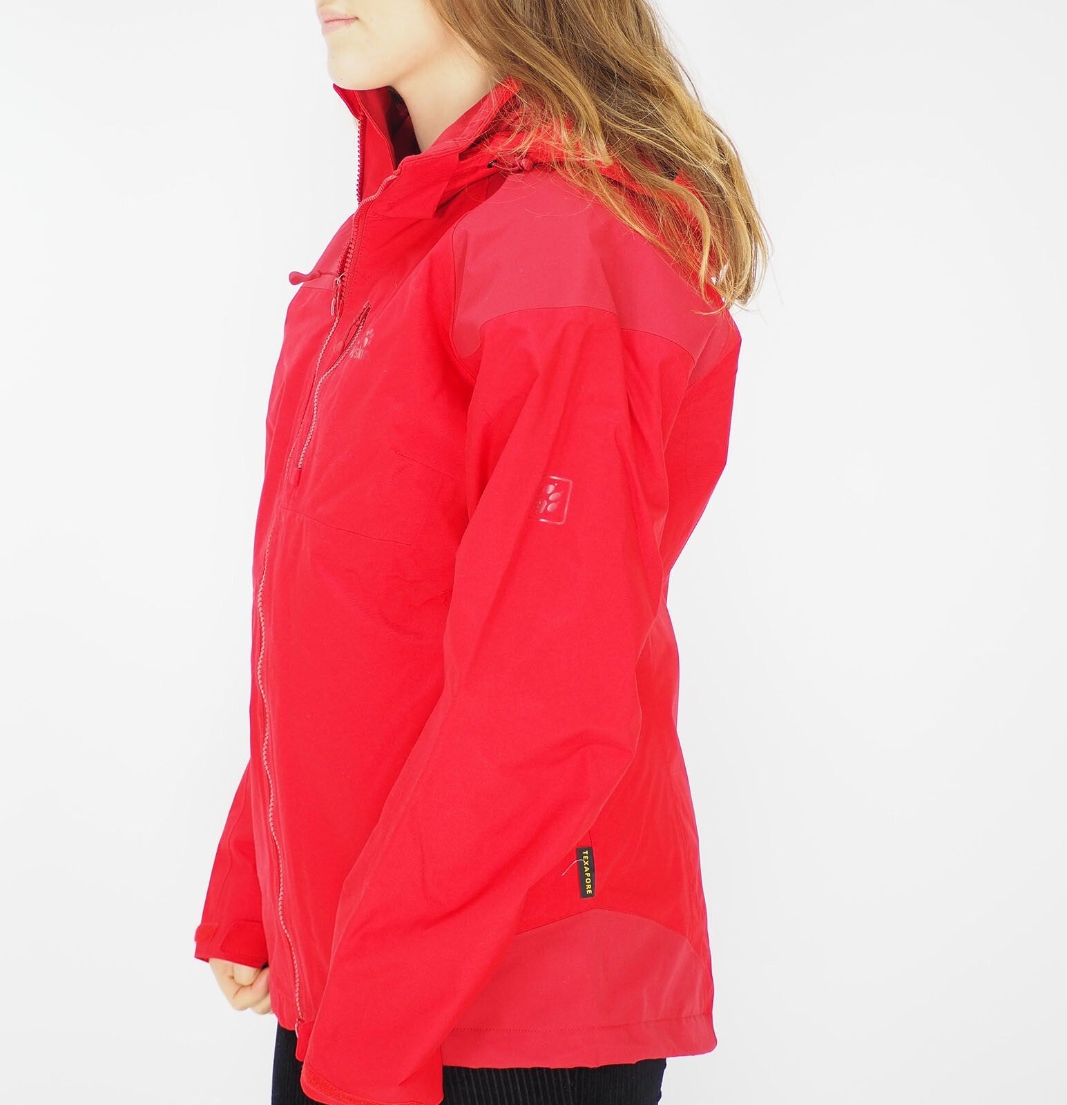 Womens Jack Wolfskin Jasper 1106221 Red Fire Waterproof Hooded Hiking Jacket