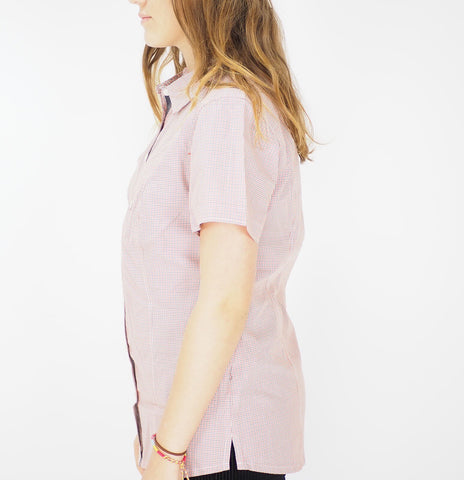 Womens Jack Wolfskin Salt Lake 1401611 Koi Orange Checks Short Sleeve Shirt