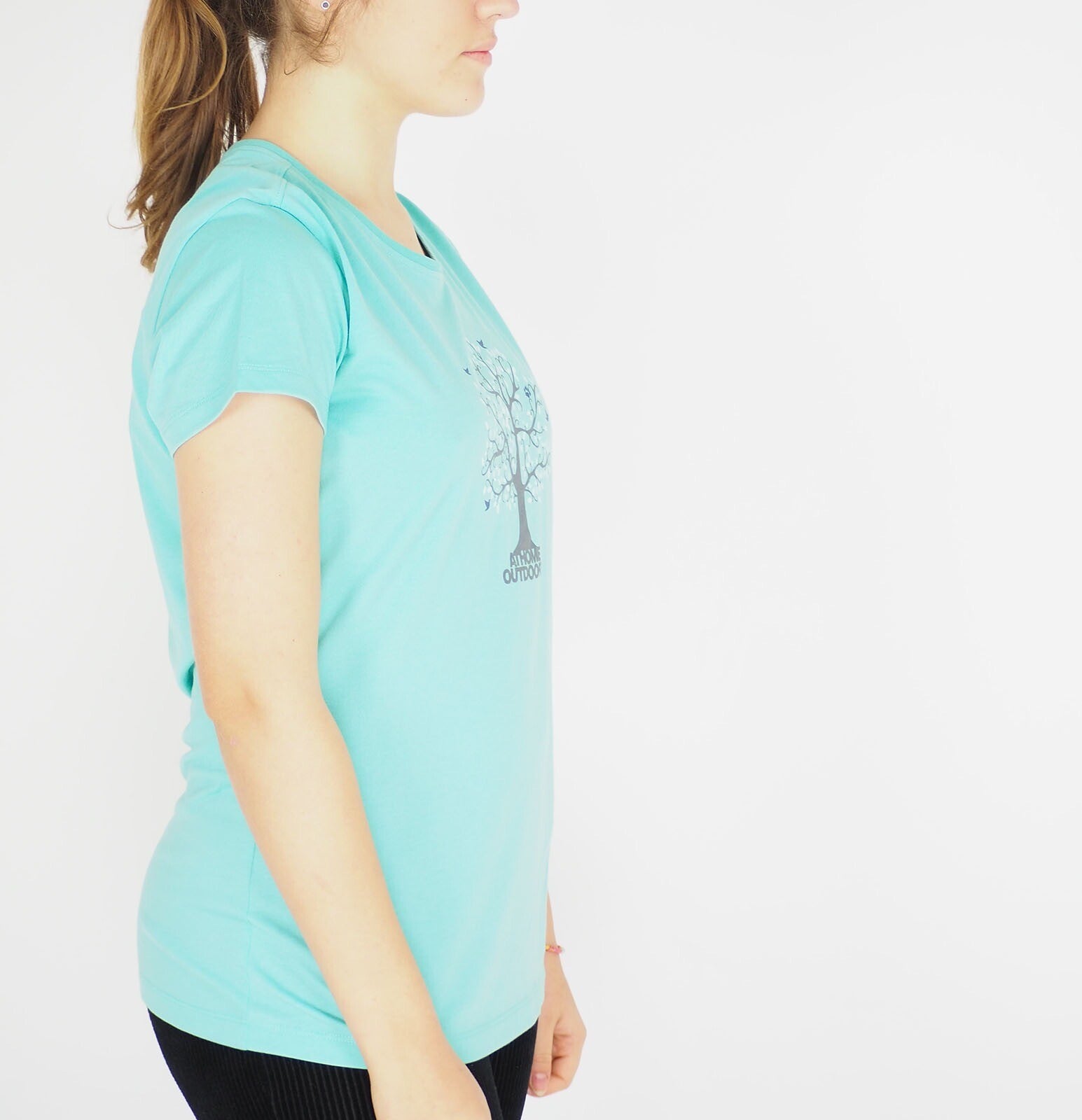 Womens Jack Wolfskin Aldeno F65 T 5009991 Pool Blue Graphic T-Shirt Casual Shirt