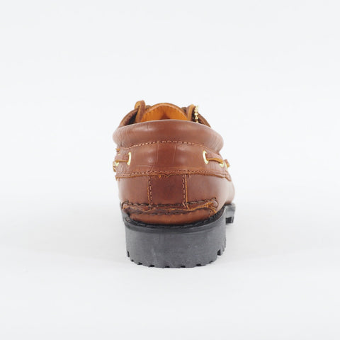 Mens Timberland Authentic Handsewn A68QY Brown Leather Lace Up Casual Boat Shoes