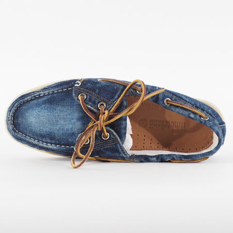 Mens Timberland Classic 2 Eyed 6750B Blue Denim Lace Up Casual Boat Shoes