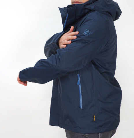 Mens Jack Wolfskin El Paso 5014641 Night Blue Zip Up Waterproof Windproof Jacket