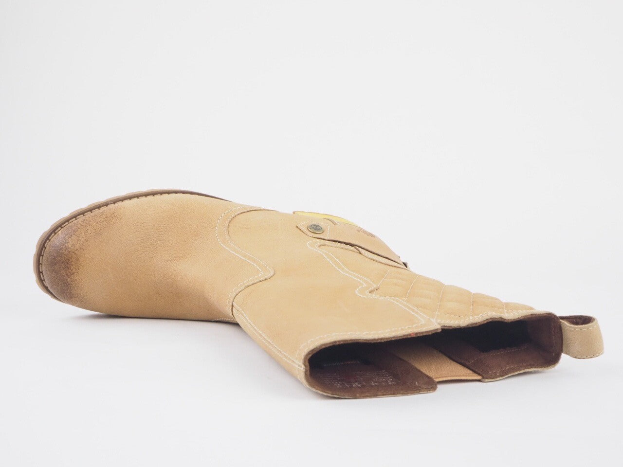 Womens Timberland Apley Mid 1618RW Beige Leather Pull On Waterproof Ladies Boots