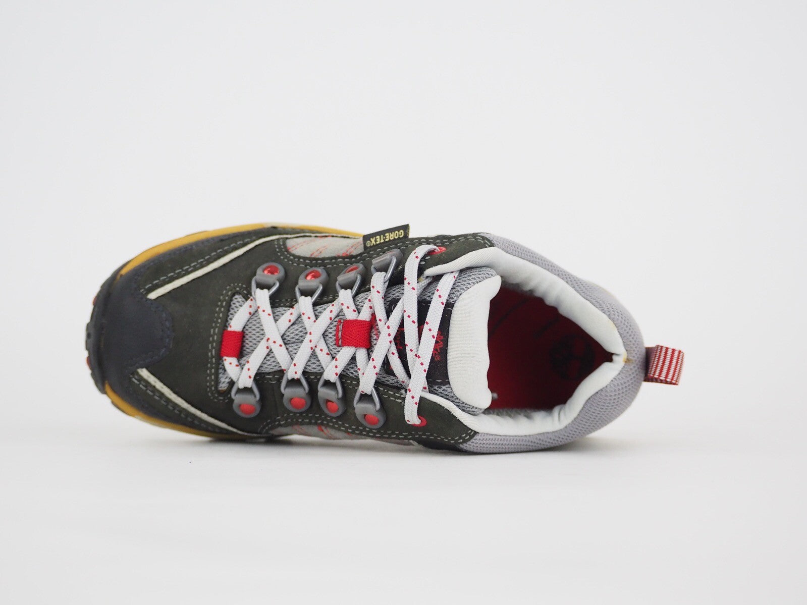 Boys Timberland HYPRTRL 58709 Red / Grey Leather Lace Up Kids Hiking Shoes UK 1