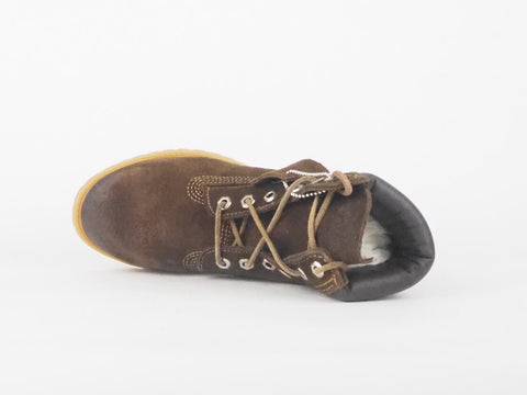 Womens Timberland Classic Premium 6 Inch 15663 Brown Leather Lace Up Boots 