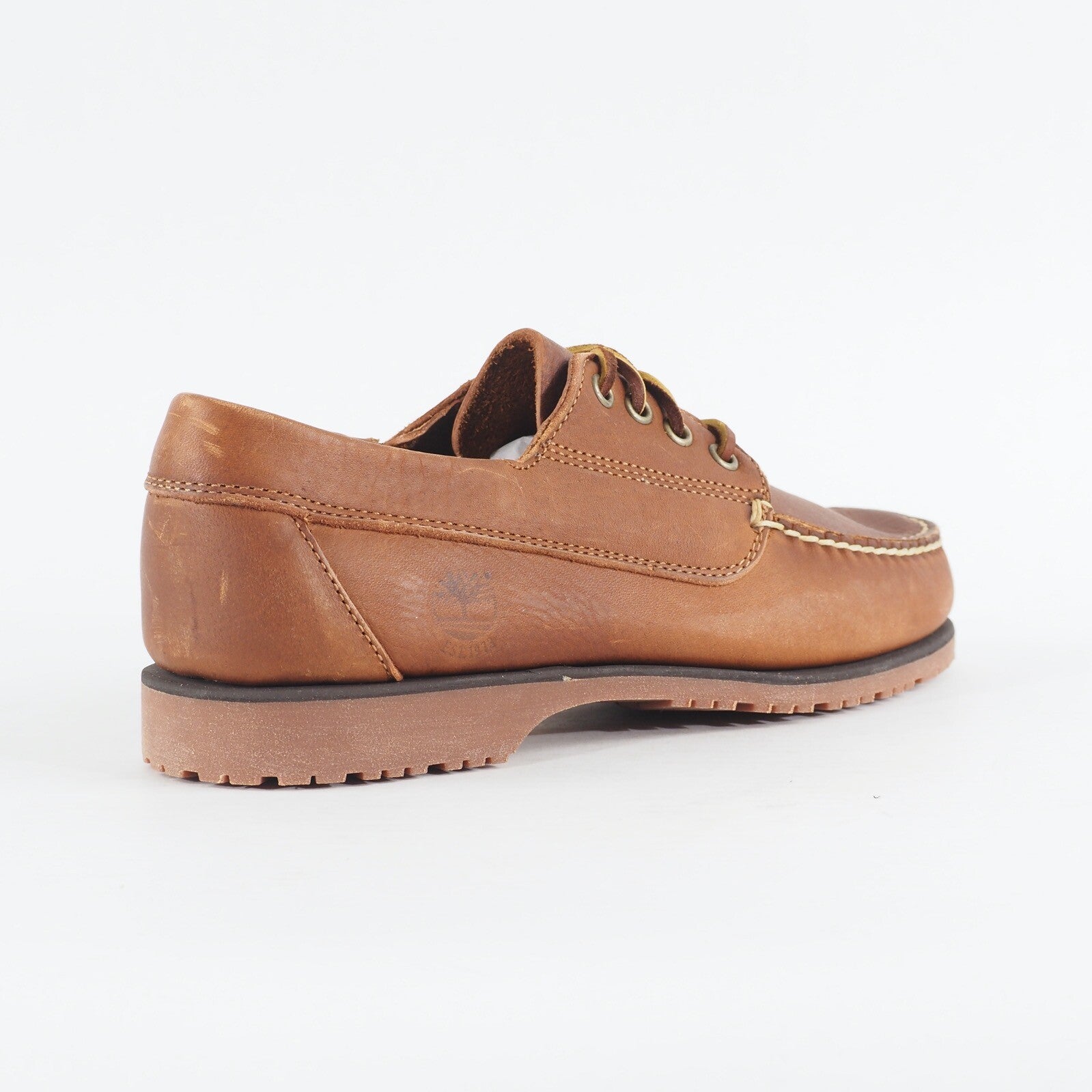 Mens Timberland Elisville 6123R Light Brown Leather Lace Up Casual Boat Shoes