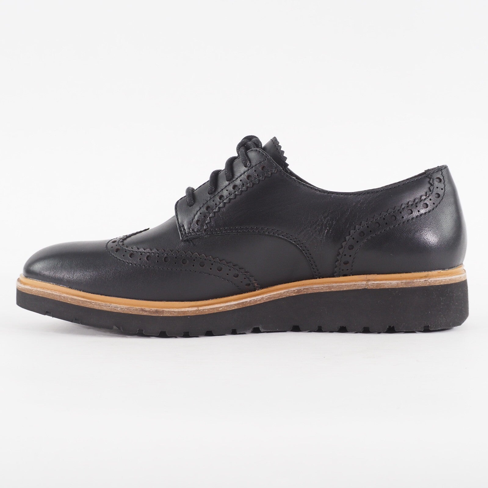 Womens Timberland Ellis Street Oxford A1MMD Jet Black Leather Lace Smart Shoes