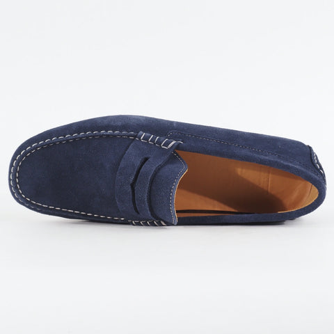 Mens Hackett London Richmond Driver Navy Leather Slip On Casual Loafer Shoes