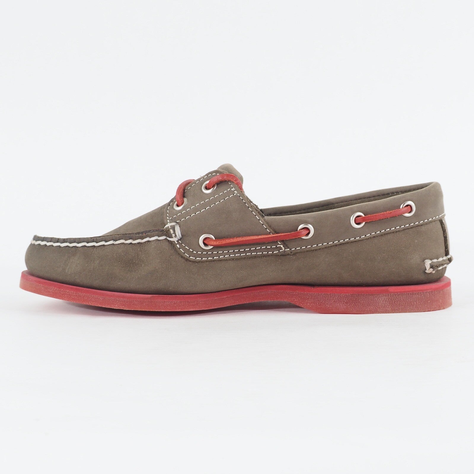 Mens Timberland Classic 2 Eye 6508A Dark Brown Leather Lace Up Casual Boat Shoes