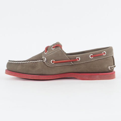 Mens Timberland Classic 2 Eye 6508A Dark Brown Leather Lace Up Casual Boat Shoes