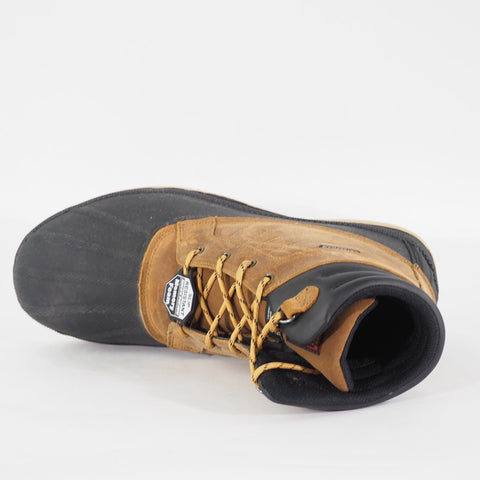 Mens Skechers Robards 77065 Balck Tan Duck Rain Waterproof Slip Resistant Boots 