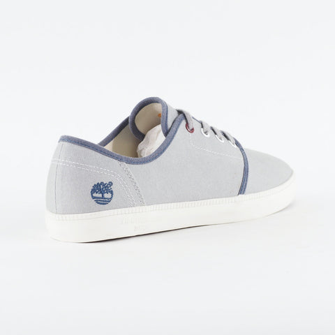 Mens Timberland Newport Bay A16F1 Light Grey Canvas Lace Up Low Top Casual Shoes