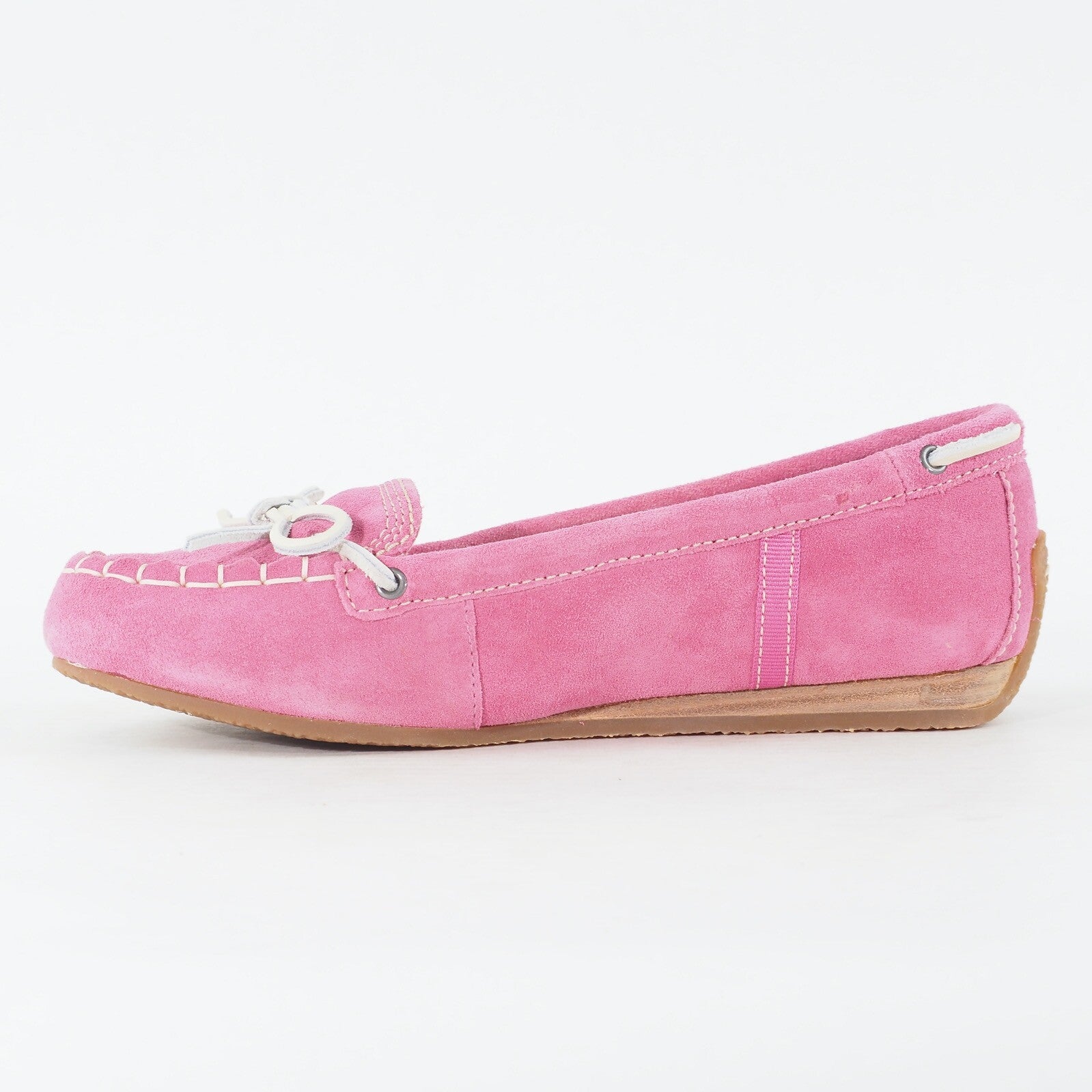 Womens Timberland Caska Moc 27605 Medium Pink Leather Slip On Casual Shoes