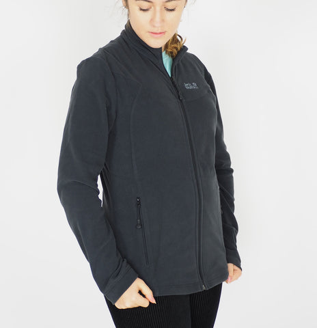 Womens Jack Wolfskin Performance 1701511 Phantom Grey Zip Up Fleece Sweatshirt