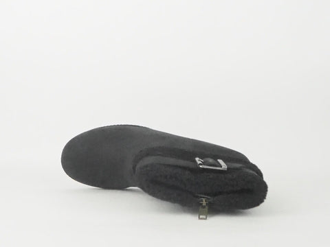 Womens Timberland Atlantic Heights Fur Collar A16CB Black Leather Boots  