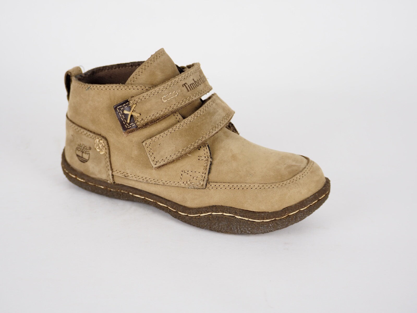 Boys Timberland Grifton Hill 27876 Beige Leather Strapped Ankle Boots