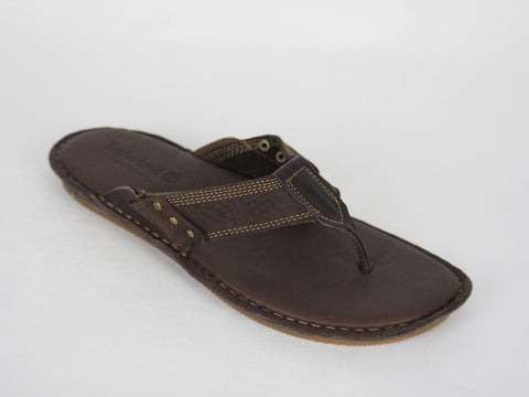 Mens Timberland Earthkeepers 5143A Dark Brown Leather Summer Thong Flip Flops