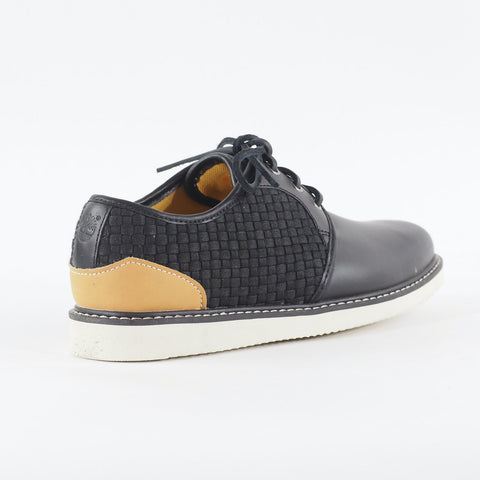 Mens Timberland Newmarket Homerun A17B1 Black Leather Lace Up Casual Shoes