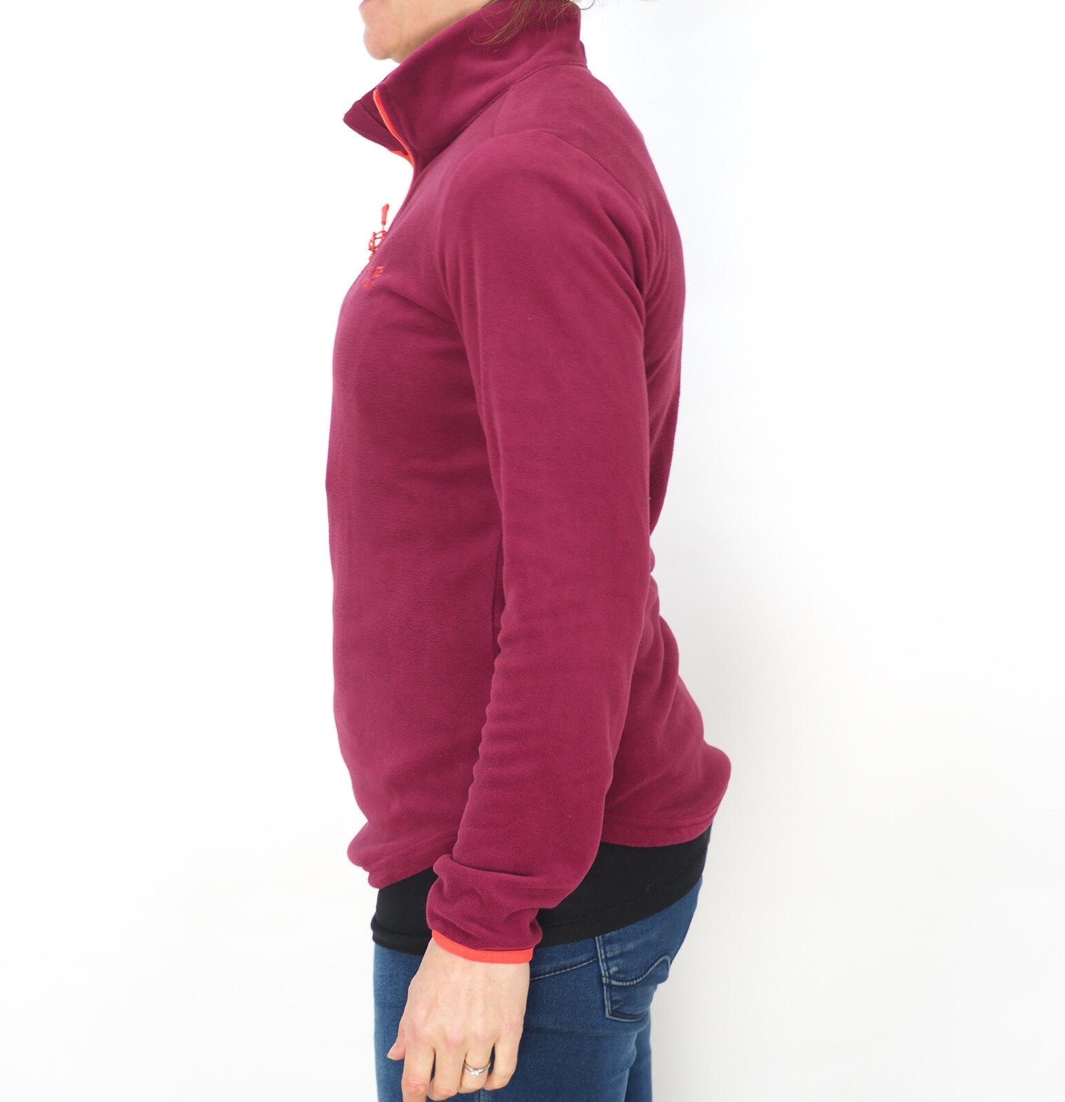 Womens Jack Wolfskin Nanuk Echo 1707282 Fall Red Half Zip Warm Fleece Pullover