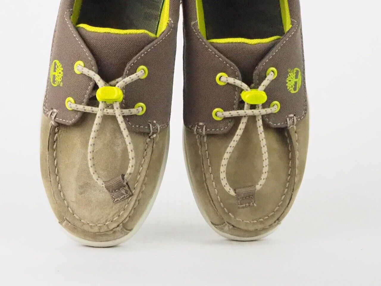 Youths Timberland Classic 2 Eye Boat 2373A Brown Leather Slip On Casual Shoes
