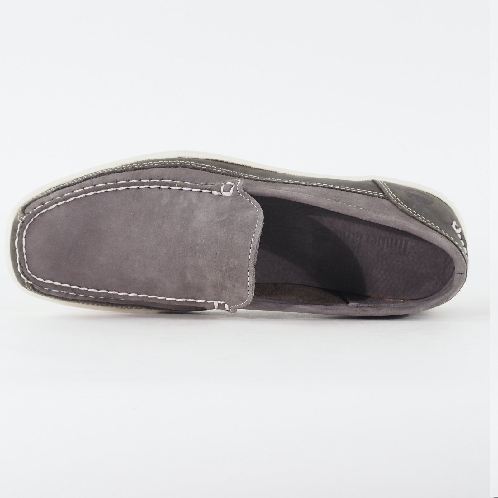 Mens Timberland Earthkeepers Heritage A1413 Grey Leather Slip On Boat Shoes