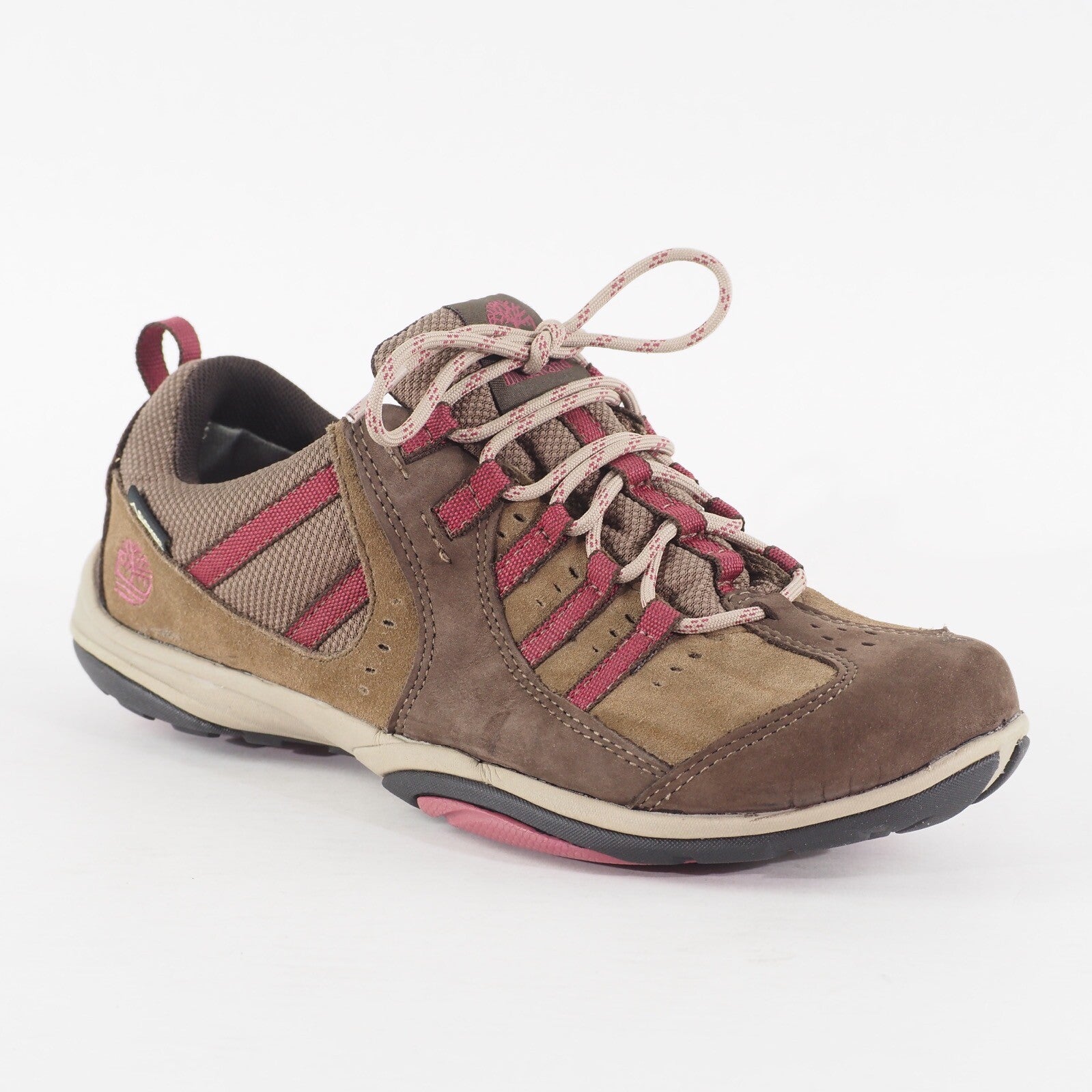 Womens Timberland Lincoln Peak 9007A Medium Brown Leather Lace Up Walking Shoes