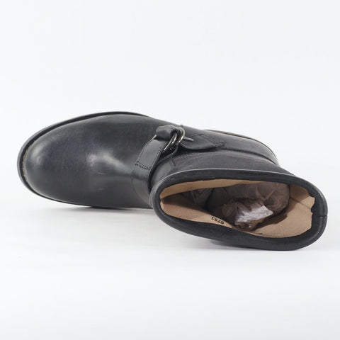 Mens Timberland CLRNE 76543 Deep Black Leather Canvas Pull On Mid Casual Boots