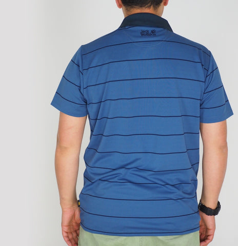 Mens Jack Wolfskin Schlern 5011411 Ocean Wave Summer Short Sleeve Polo Shirt