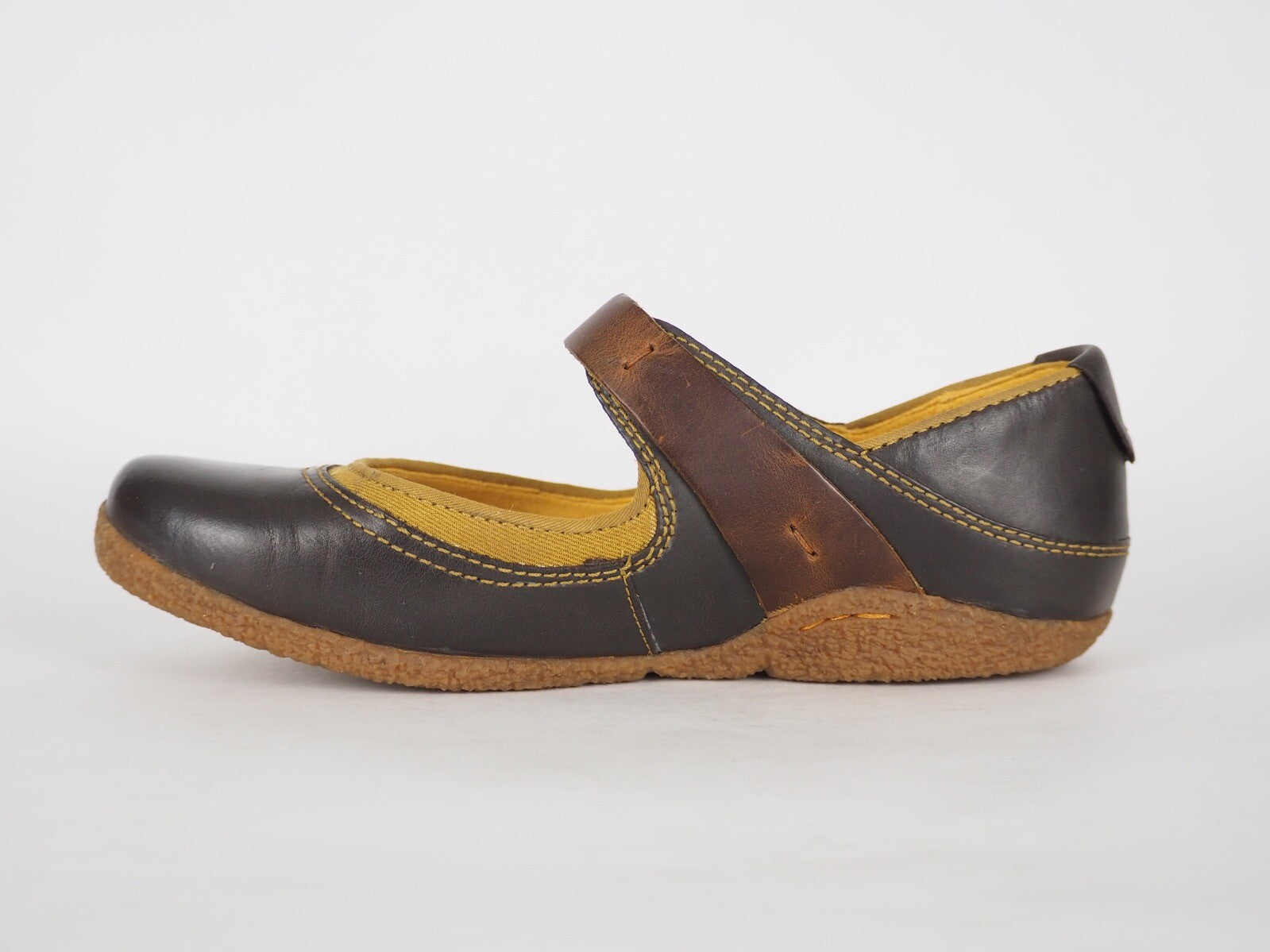Womens Timberland Bayden MJ 24644 Dark Brown Leather One Strap Ballet Flat Shoes