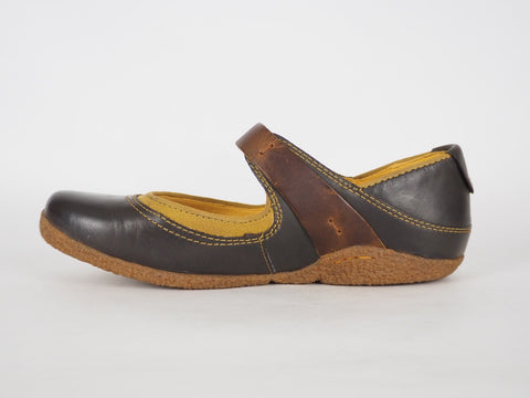 Womens Timberland Bayden MJ 24644 Dark Brown Leather One Strap Ballet Flat Shoes